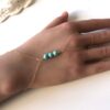 N5037Z Bracelet bague plaqué or – Chaine de main turquoise véritable - Bijoux Bracelets en ligne Ninanina