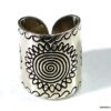N5080 bague large ethnique plaqué argent