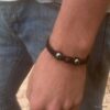 N5082a Bracelet shamballa homme perles noires hematite - Bijoux Bracelets en ligne Ninanina