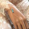 N5087a Bracelet bague plaqué or - Chaine de main turquoise véritable - Bijoux Bracelets en ligne Ninanina