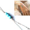 N5087b Bracelet bague plaqué or - Chaine de main turquoise véritable - Bijoux Bracelets en ligne Ninanina