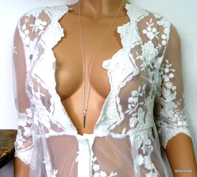 N5087tere Collier femme long sautoir argent massif