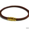 N5095 Bracelet cuir fermoir aimanté acier inoxydable doré