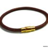 N5095a Bracelet cuir fermoir aimanté acier inoxydable doré