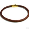 N5095b Bracelet cuir fermoir aimanté acier inoxydable doré