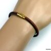 N5095e Bracelet cuir fermoir aimanté acier inoxydable doré