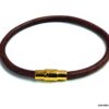 N5095g Bracelet cuir fermoir aimanté acier inoxydable doré