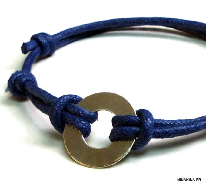 N5101a Bracelet cordon cible argent massif