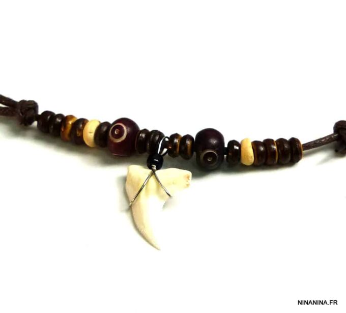 N5106A Collier cordon dent de requin