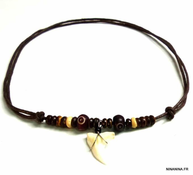 N5106B Collier cordon dent de requin