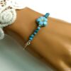 N5130BIS Bracelet perles de bohème turquoise argent massif