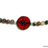 N5133 Bracelet perles de bohême rouges argent massif