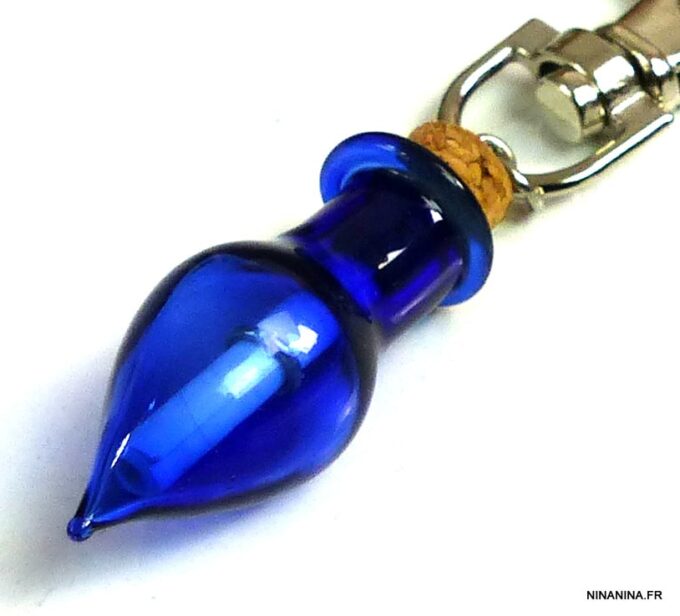 N5153A Porte-clés bijou de sac fiole en verre message personnalisé