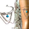 N5164 Bracelet de bras métal argenté TURQUOISE