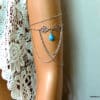 N5164b Bracelet de bras métal argenté TURQUOISE