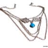 N5164c Bracelet de bras métal argenté TURQUOISE