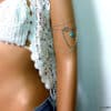 N5164e Bracelet de bras métal argenté TURQUOISE