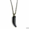 N5171c Collier dent de tigre hématite acier inoxydable