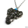 N5177a Collier bohème éléphant en métal argenté turquoise