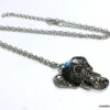 N5177c Collier bohème éléphant en métal argenté turquoise