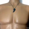 N5178c Collier dent de requin hématite acier inoxydable
