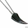 N5178e Collier dent de requin hématite acier inoxydable