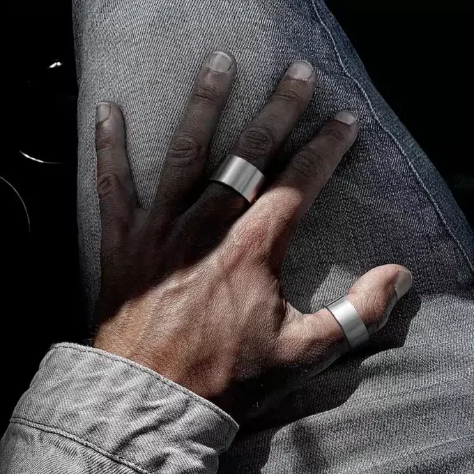 N5188c Bague large réglable acier inoxydable - Bijoux Bagues en ligne Ninanina