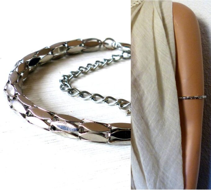 N5192 Bracelet de bras biceps métal argenté tribal - Bijoux en ligne NINANINA