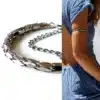 N5192c Bracelet de biceps ethnique Femme style tribal argenté - Bijoux bracelets femmes en ligne Ninanina
