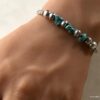 N5199 Bracelet turquoise veritable homme et femme métal argent- Bijoux Bracelets en ligne Ninanina