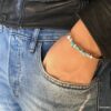 N5199a Bracelet turquoise veritable homme et femme métal argent- Bijoux Bracelets en ligne Ninanina