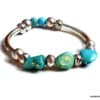 N5199c Bracelet turquoises véritables métal argenté