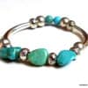N5199f Bracelet turquoises véritables métal argenté