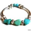 N5199k Bracelet turquoises véritables métal argenté