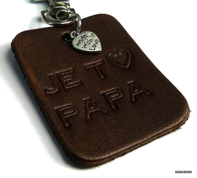 N5229 porte-clé cuir JE T'AIME PAPA