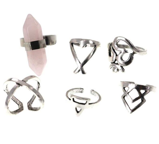 N5232b set de bagues bohème métal argent-001