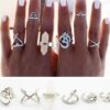 N5232c set de bagues bohème métal argent