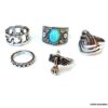 N5243a Lot de Bague de phalange bohème argent et turquoise - Bijoux Bagues en ligne Ninanina