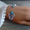 N5269h bracelet bohème métal argent magnesite tuquoise