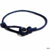 N5284d bracelet matelot corde bleu marine anneau acier inoxydable