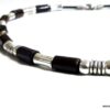 N5291a collier homme cuir perles de bois et métal argent