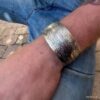 N5315c Manchette ethnique large homme femme argenté - Bijoux Bracelets en ligne Ninanina