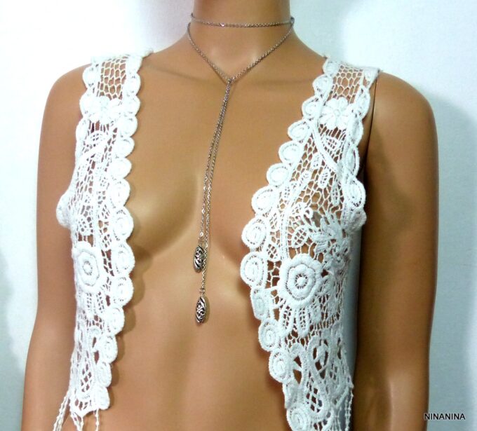 N5323d collier long sautoir acier inoxydable