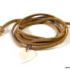 N5330b Bracelet femme lien cuir daim coeur nacre