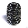 N5338 bague réglable ovale femme bohème métal argenté ajustable