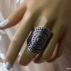N5338a bague réglable ovale femme bohème métal argenté ajustable