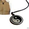 N5345 collier homme cordon yin yang acier inoxydable