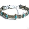 N5351a Collier femme ras du cou cabochons ovales magnésite turquoise