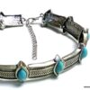 N5351c Collier femme ras du cou cabochons ovales magnésite turquoise