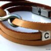 N5354 Bracelet homme wrap infini cuir 3 tours personnalisé NINANINA